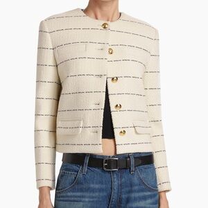 Nili Lotan Paige Striped Cotton Jacket (size 10)